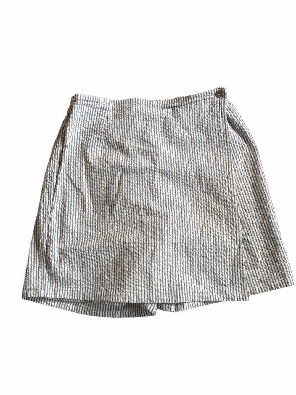 Denim&Co Navy and White Striped Skort